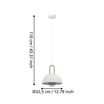 Eglo - Hanglamp aan koord 1xE27/40W/230V wit