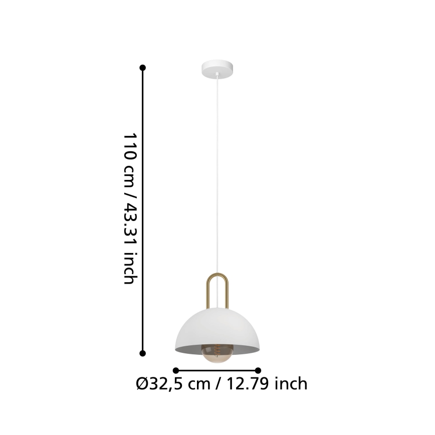 Eglo - Hanglamp aan koord 1xE27/40W/230V wit