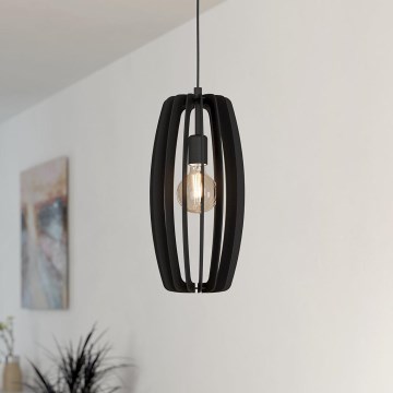 Eglo - Hanglamp aan een koord 1xE27/40W/230V zwart