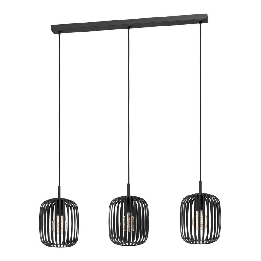 Eglo - Suspension filaire 3xE27/40W/230V noir