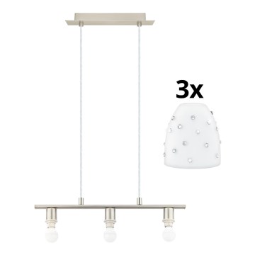 Eglo - Suspension filaire LED MY CHOICE 3xE14/4W/230V chrome/blanc