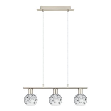 Eglo - Suspension filaire LED MY CHOICE 3xE14/4W/230V chrome/blanc/noir