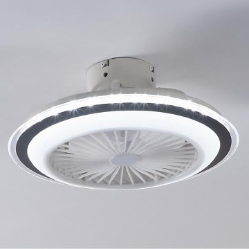 Eglo - Ventilateur de plafond LED à intensité variable LED/25,5W/230V blanc/gris 2700-6500K + télécommande