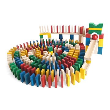 EkoToys - Dominos en bois coloré 430 pce