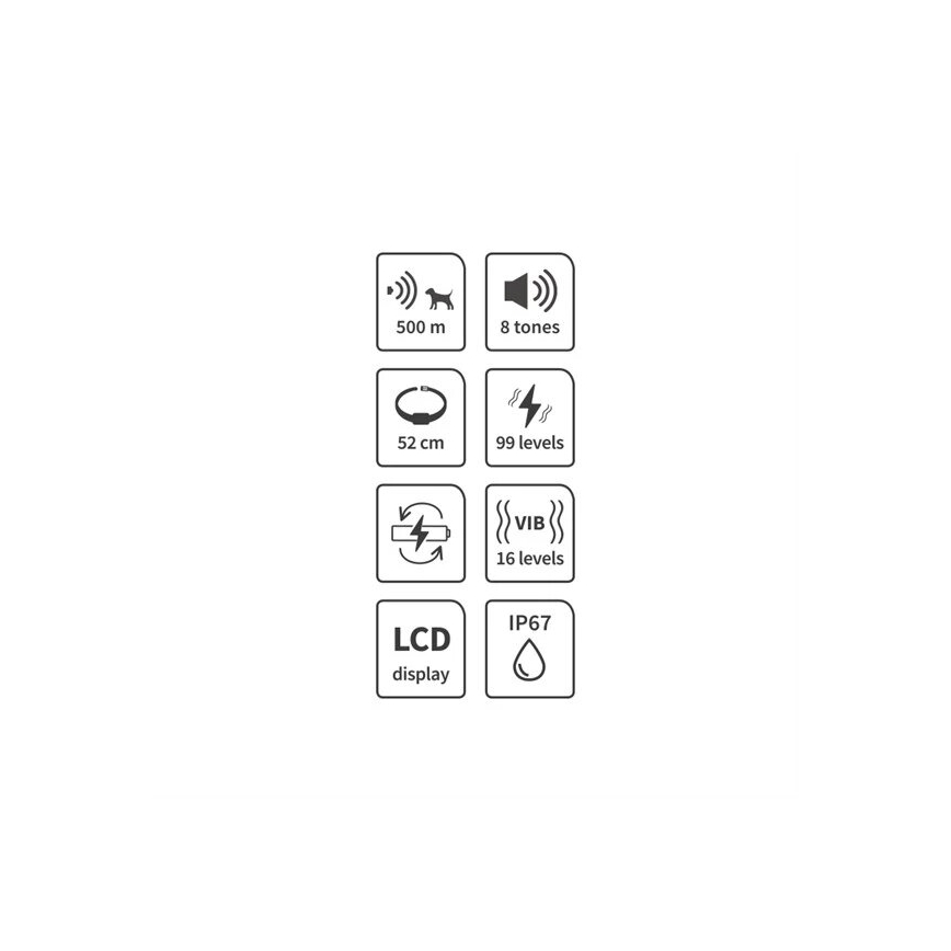 Elektrische hondentrainingshalsband 52cm 500m 3,7V IP67