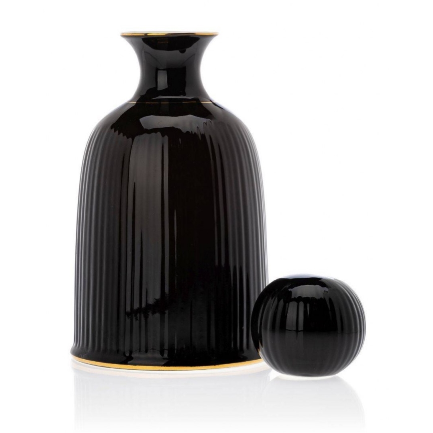 Ensemble de tasses en céramique avec carafe et plateau KENDI noir