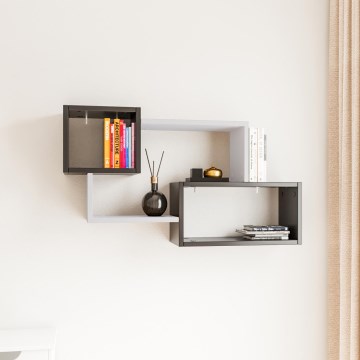 Etagère murale AYDER 51x90 cm anthracite/blanche