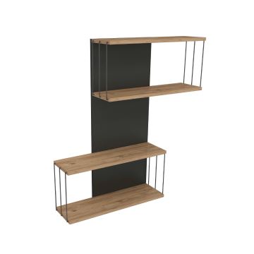 Etagère murale DESTAN 96x65 cm anthracite/marron