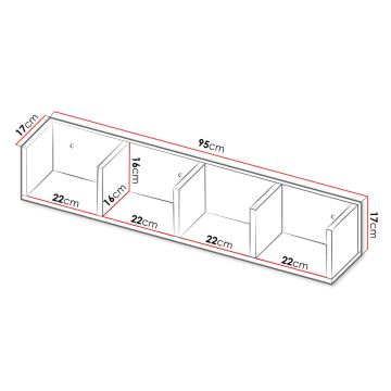 Étagère murale LOTIKO 17x95 cm blanc