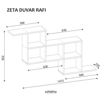 Étagère murale ZETA 82,2x147,2 cm blanche