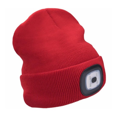 Extol - Chapeau avec lampe frontale et chargeur USB 300 mAh rouge taille UNI