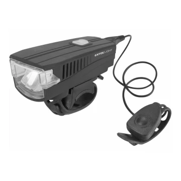 Extol - Oplaadbare LED fietszaklamp met claxon LED/5W/1200mAh/3,7V IPX4