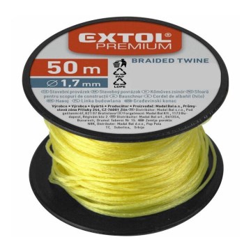 Extol Premium - Fil de construction 1,7mm x 50m jaune