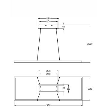 Fabas Luce 3394-43-102 - Dimbare LED hanglamp aan een koord BARD LED/52W/230V 4000K wit