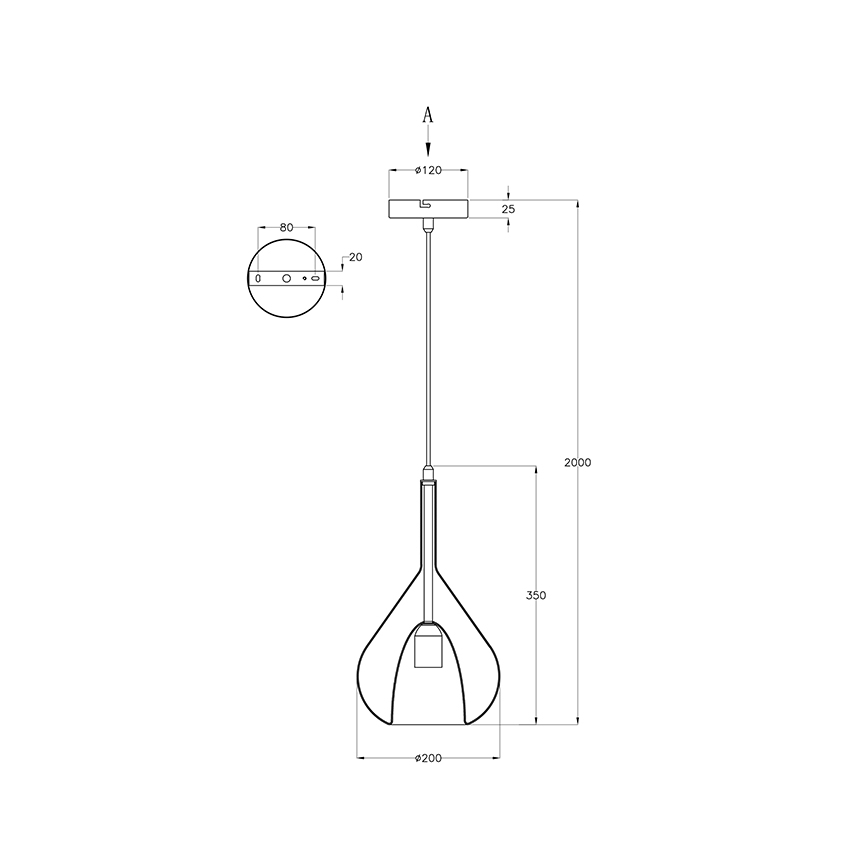 Fabas Luce 3481-40-241 - Suspension filaire LILA 1xE27/40W/230V transparent