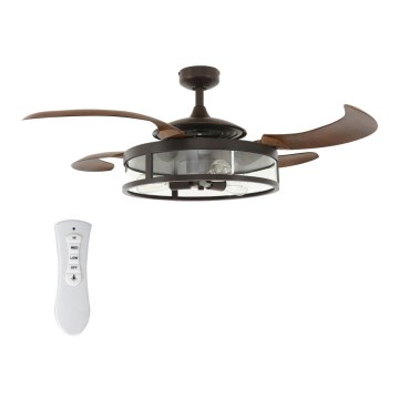 FANAWAY 212925 - Ventilateur de plafond LED CLASSIC 3xE27/4W/230V marron + télécommande