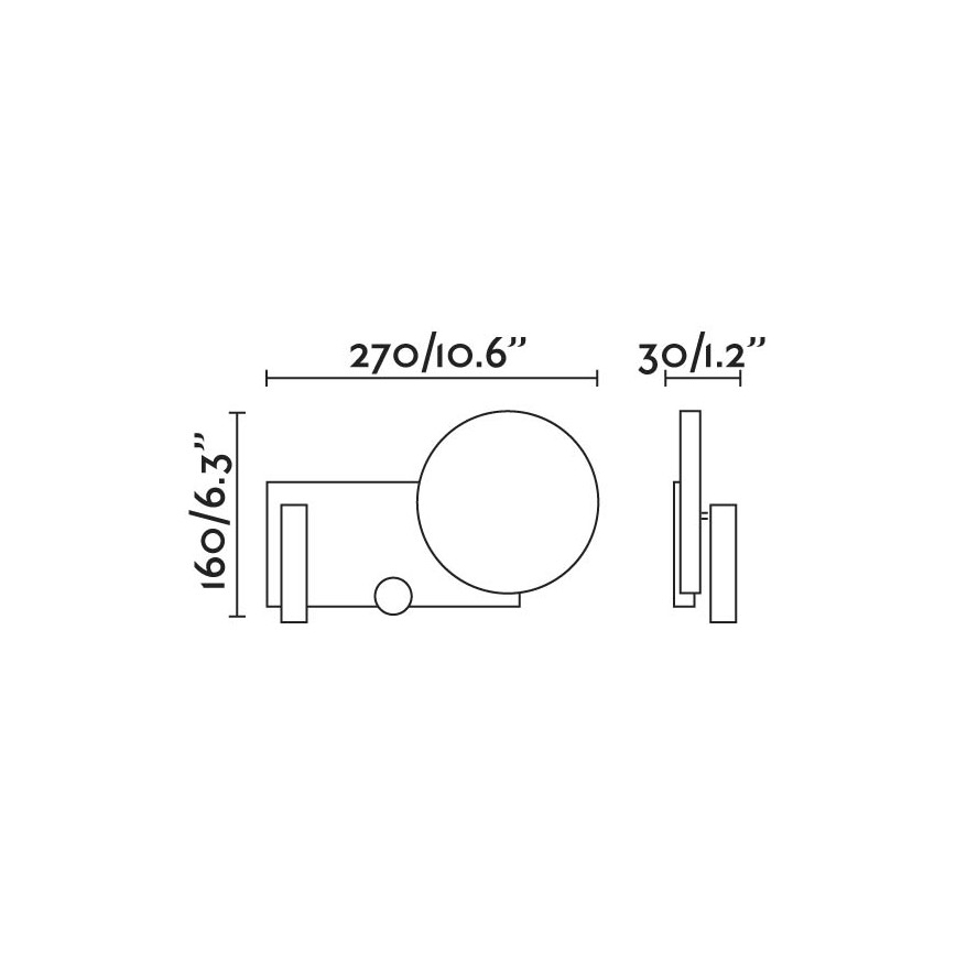 FARO 20065 - LED Dimbare kleine wandlamp KLEE LED/10W/230V + LED/3W rechts