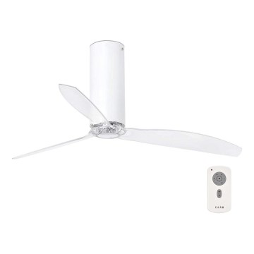 FARO 32033 - Ventilateur de plafond TUBE FAN blanc/transparent d. 128 cm + télécommande