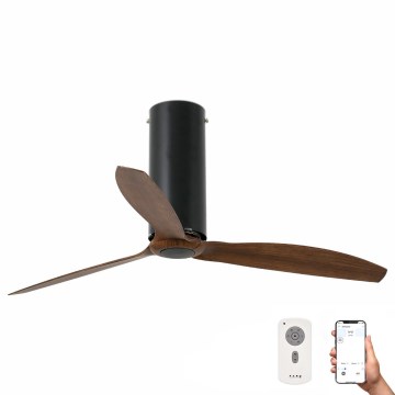 FARO 32037WP - Ventilateur de plafond TUBE FAN M noir/brun d. 128 cm SMART + Télécommande