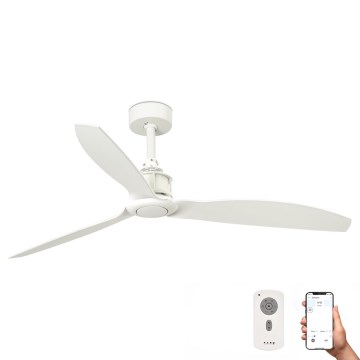 FARO 32101WP - Ventilateur de plafond JUST FAN M blanc d. 128 cm SMART + télécommande