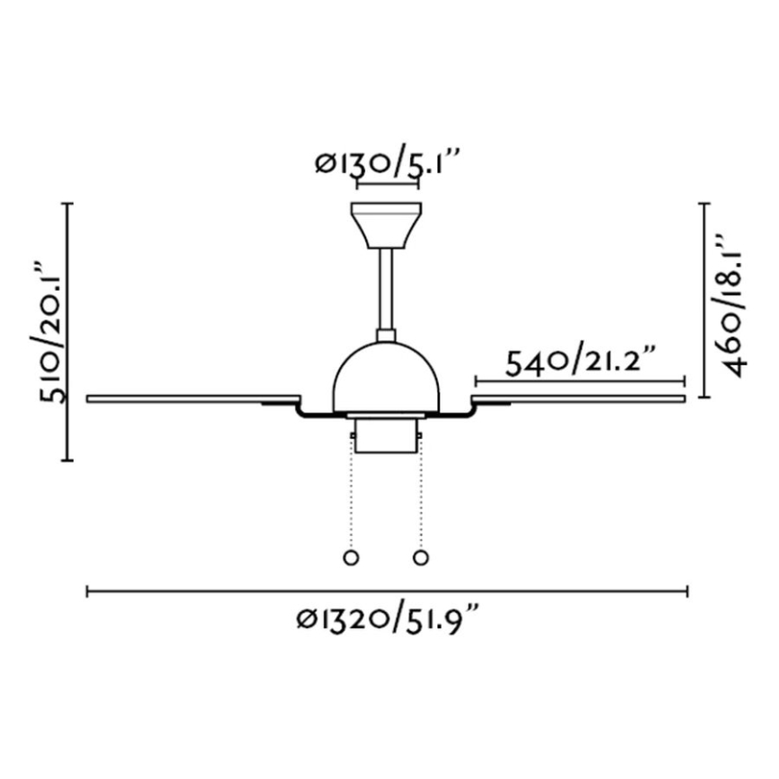 FARO 33352 - Ventilateur de plafond CUBA d. 132 cm