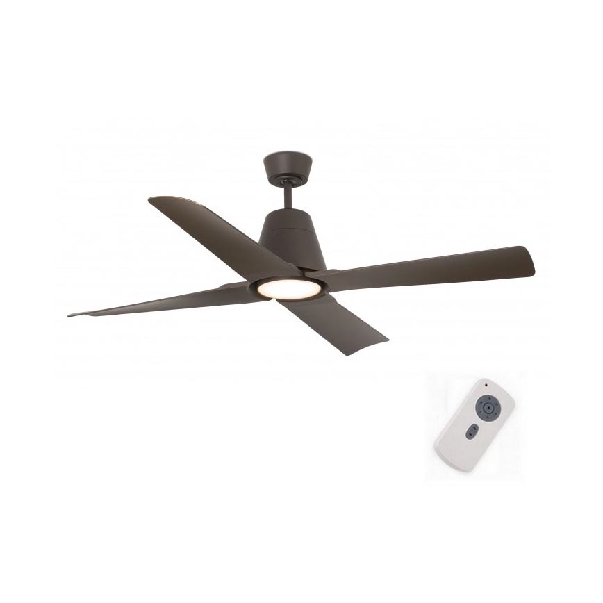 FARO 33490 - Ventilateur de plafond TYPHOON IP44 marron + télécommande