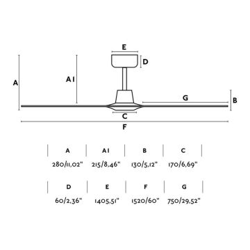 FARO 33511 - Plafondventilator MOREA