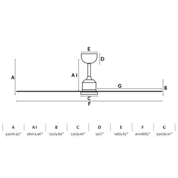 FARO 33512A - Plafondventilator CIES wit + afstandsbediening