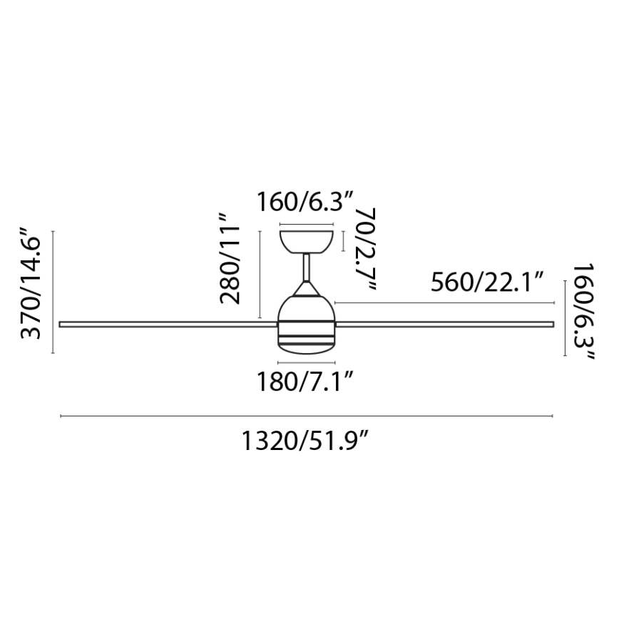 FARO 33524WP - LED Plafondventilator POROS L LED/19W/230V hout/wit d.132 cm SMART + afstandsbediening