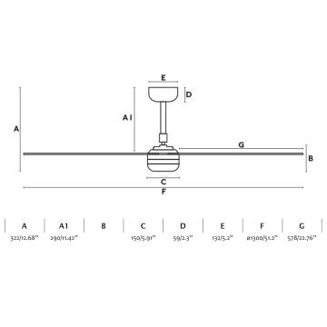 FARO 33814WP-20 - LED dimbare plafondventilator PUNT M LED/24W/230V 3000K/4200K/6500K wit d. 130 cm SMART + afstandsbediening