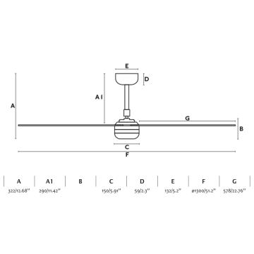 FARO 33816-20 - LED-plafondventilator PUNT LED/18W/230V Wi-Fi hout/zwart + afstandsbediening