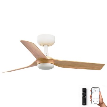 FARO 33821WP - Ventilateur de plafond MINI PUNT S marron/blanc d. 90 cm SMART + télécommande