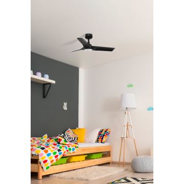 FARO 33825-1TW - Ventilateur de plafond à intensité variable HEY S LED/10W/230V 2700/4000/6000K noir d. 90 cm + télécommande