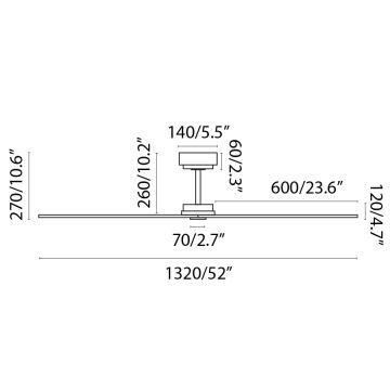 FARO 34100 - Plafondventilator MILOS zwart + afstandsbediening