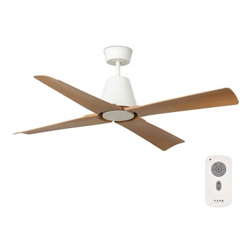 FARO 34105 - Ventilateur de plafond TYPHOON M marron/blanc IP44 + télécommande