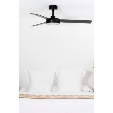 FARO 34261 - Ventilateur de plafond BARTH LED/24W/230V noir + télécommande