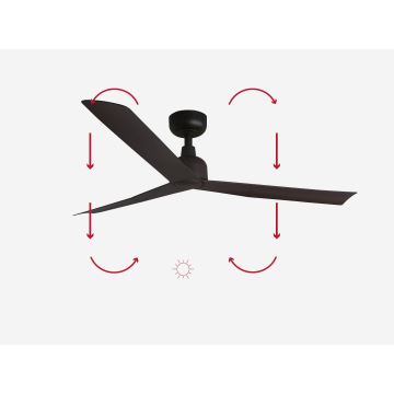 FARO 34275 - Ventilateur de plafond MARINE M marron d. 125 cm IP44 + télécommande