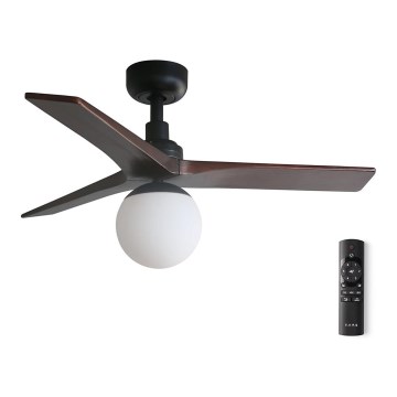 FARO 34278-11L - Ventilateur de plafond KLIM S 1xE27/15W/230V bois/noir d. 92,5 cm + télécommande