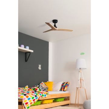 FARO 34284WP - Ventilateur de plafond KLIM S bois/noir d. 92,5 cm SMART + télécommande