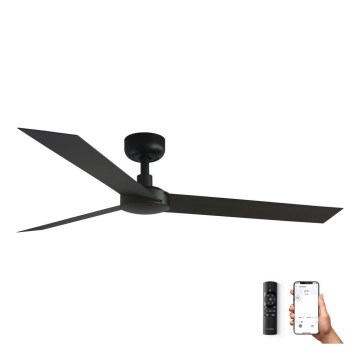 FARO 34291WP - Ventilateur de plafond CRUISER L noir d. 132 cm SMART + télécommande