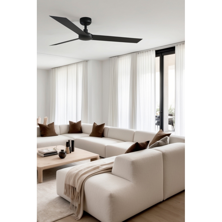 FARO 34291WP - Ventilateur de plafond CRUISER L noir d. 132 cm SMART + télécommande