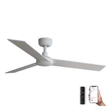 FARO 34295WP - Ventilateur de plafond RUDDER S blanc d. 106 cm SMART + télécommande