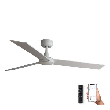 FARO 34297WP - Ventilateur de plafond RUDDER L blanc d. 132 cm SMART + télécommande