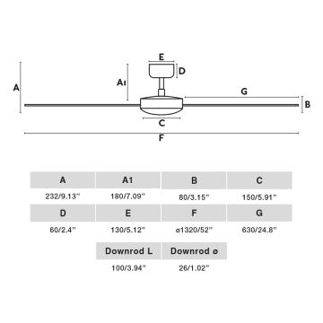 FARO 34298WP - Plafondventilator RUDDER L zwart diameter 132 cm SMART + afstandsbediening