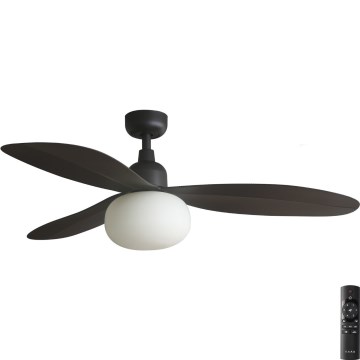 FARO 34301-11L - Ventilateur de plafond PALMA 1xE27/15W/230V marron d. 129 cm IP44 + télécommande