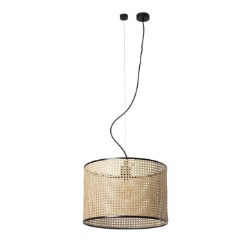 FARO 64314-49 - Hanglamp aan een koord MAMBO 1xE27/15W/230V d. 45 cm rotan/zwart