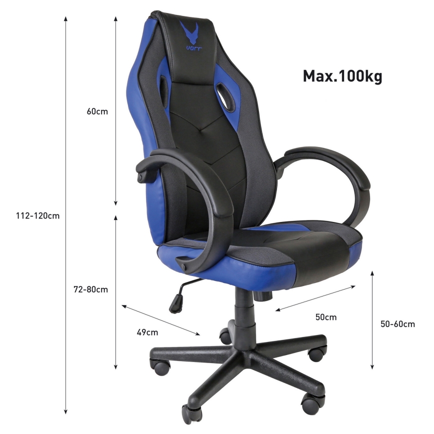 Fauteuil gaming VARR Indianapolis noir/bleu