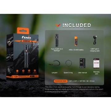 Fenix E28RV20 - LED Dimbaar rechargeable flashlight LED/USB IP68 1700 lm 260 h