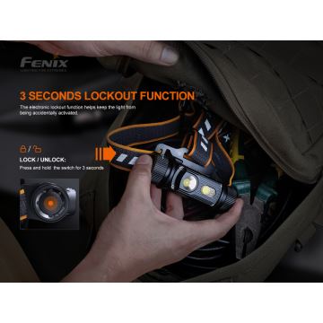 Fenix HM70R - Lampe frontale rechargeable 4xLED/1x21700 IP68 1600 lm 800 hrs