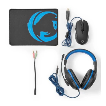 Gaming set 3in1 zwart/blauw